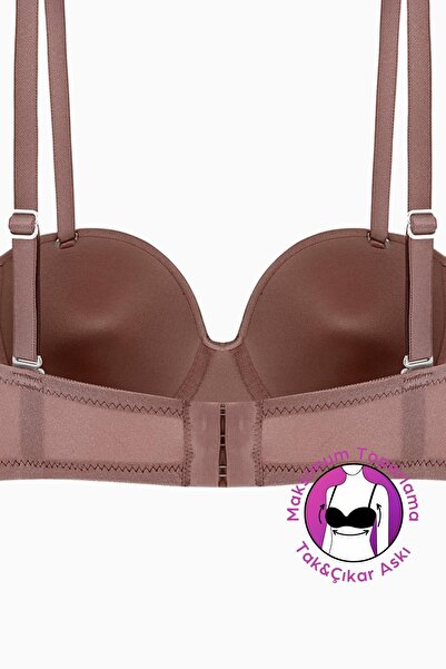 Wonna Lotus Unassisted Whole Cup Strapless Bronze Coffee Plug-Out Brush Microfabric Bra
