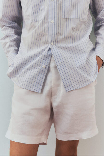 H&M Keten Şort Regular Fit