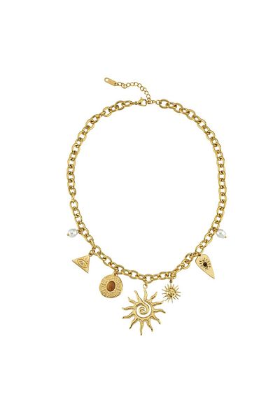 CHARMLUCKY Steel Charm Charm Necklace