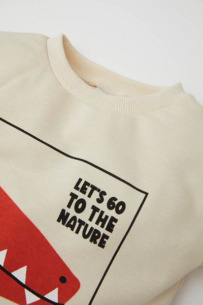 DeFacto Baby Boy Crew Neck Dinosaur Printed Sweatshirt D1263A524Au