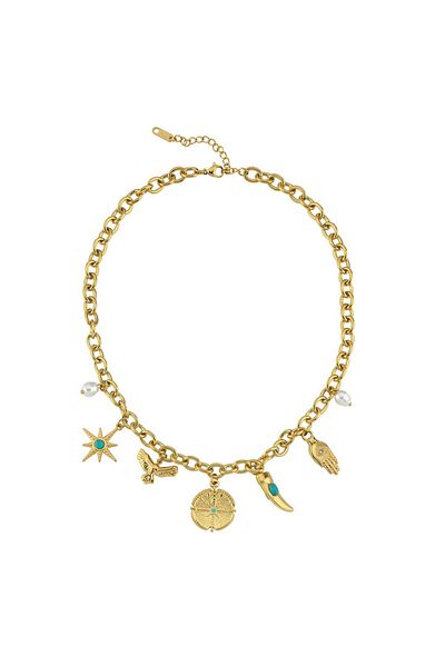 CHARMLUCKY Steel Charm Charm Necklace