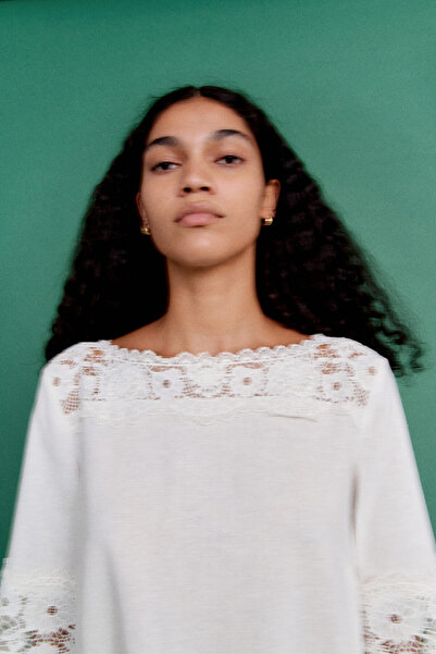 H&M Dantel Detaylı Elbise