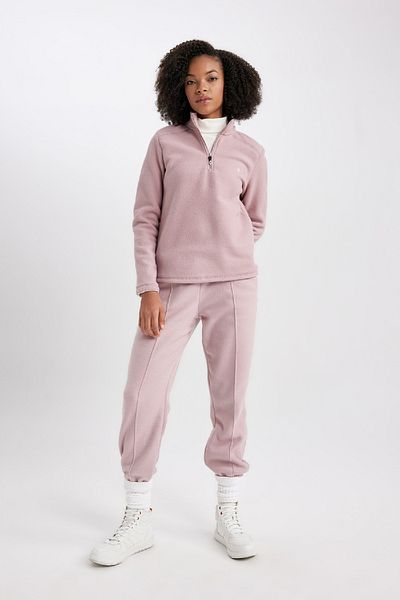 DeFacto Printed Fit Standard Fleece Sweatshirt - Zip Collar, A4501ax23wn