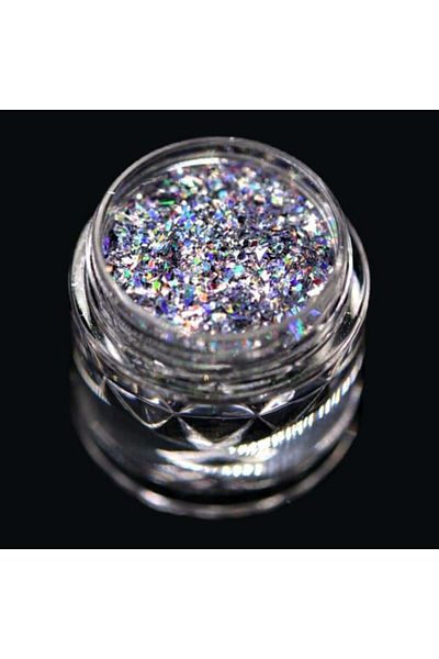 Kajol Beauty Glitter flake pigment for makeup and body art PK157 (holographic silver) KAJOL Beauty™, <0.25g