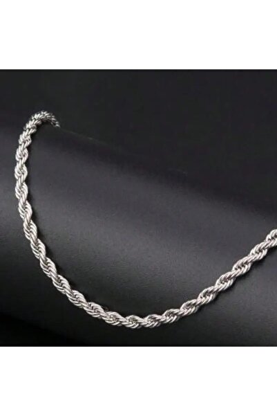 Tasarım سلسلة فولاذية رفيعة ملتوية موديل 0.2 مم 55 سم لون فضي (SİLVER)