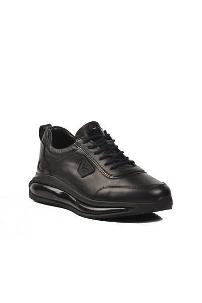 AYK'S Black Genuine Leather Men's Sneaker Sucre 2501 m