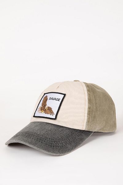 DeFacto Men's Label Printed Woven Baseball Basketball Cap B7995ax24sm