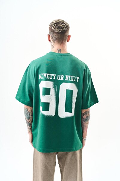 Respire Tricou oversize cu imprimeu Ninety pentru bărbați