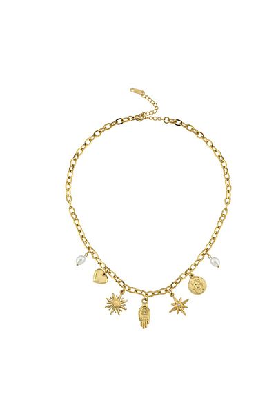 CHARMLUCKY Steel Charm Charm Necklace