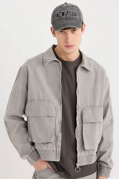 DeFacto Relax Fit Zippered Pocket Jean Jacket 3173058