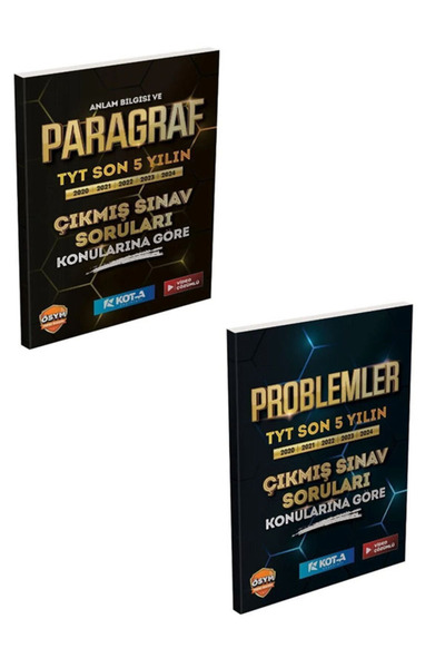 KOTA YAYINLARI 2025 YKS TYT Promblemler ve Paragraf Anlam Bilgisi Çıkmış Son ...