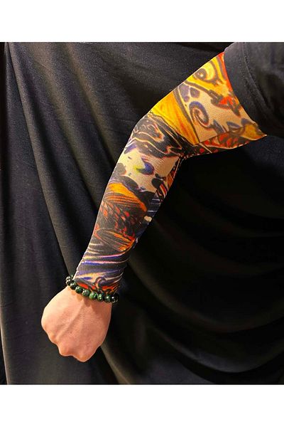 Kuzgun Online Shop Arm Leg Tattoo - 2 Pieces Model 27 - Sock Tattoo Wearable Lycra