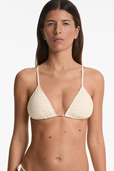 Oysho Yapraklı crochet üçgen bikini üstü