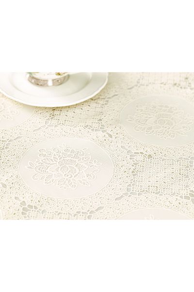 Madame Coco Roni PVC-Tischdecke – Ecru – 100 x 140 cm