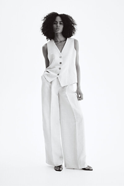 H&M Keten Karışımlı Şık Pantolon