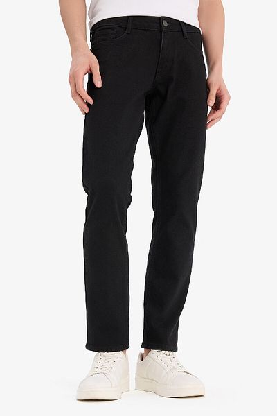 DeFacto Pedro Slim Fit Skinny Fit Κανονική μέση στενή πλευρά Μαύρο τζιν παντελόνι E1928ax25sp