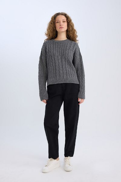 DeFacto Pulover Coool Oversize Wide Fit pentru decolteu triplu E2319AX24CW