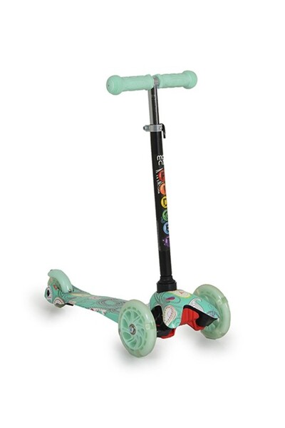 OEM Trotineta copii 3-5 Ani, Moni Fidget Mint, roti cu LED uri, maner reglabil pe inaltime