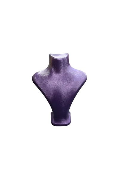 MeGass Dekor London Model Imera Leather Fabric Purple Color 22/18 cm Necklace Display Mannequin
