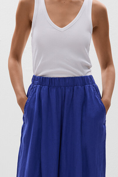 Oysho % 100 keten düz kesim geniş pantolon