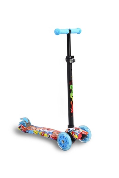 OEM Trotineta copii 3-5 Ani, Byox Rapture Blue, greutate redusa, roti cu lumi...