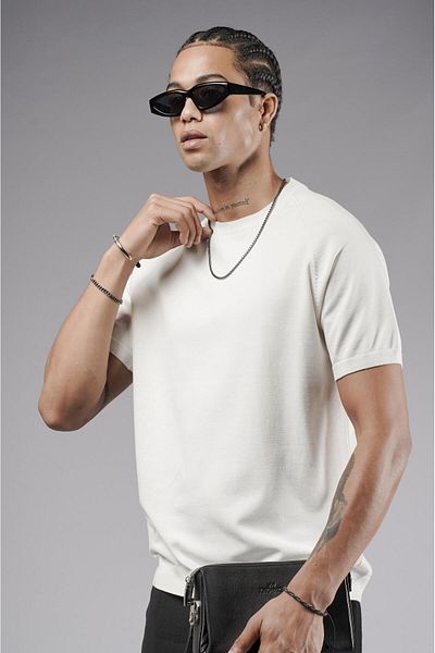 king brich Ανδρικό T-Shirt Crew Neck Raglan Sleeve Knitwear