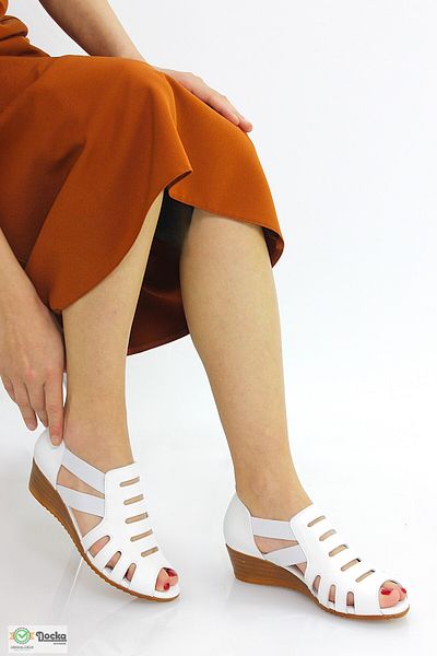 Mammamia Genuine Leather Women's Sandals - Wedge Heel, M25/YA-MANSİ