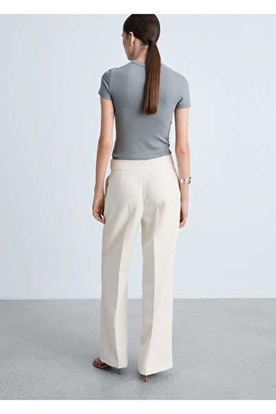 MANGO Woman Kemerli düz kesim pantolon