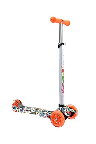 OEM Children's scooter 3-5 years old, Byox Rapture Orange, light weight, wheels with lights and adjustable handlebars