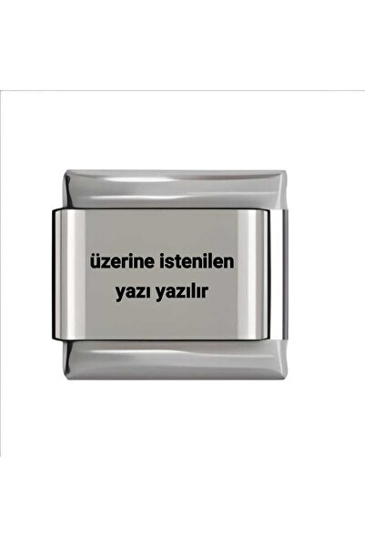 MODA Kişiye Özel Lazer Yazılı İtalyan Çelik Charm - Tekli Parça