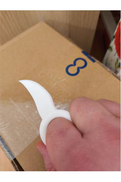 Matris Mini Tape Cutting Parcel Opening Apparatus 2 Pieces 3D Printing Plastic White Color