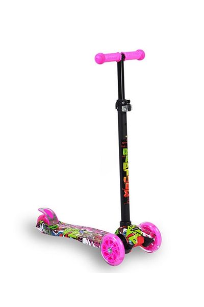 OEM Children's scooter 3-5 years old, Byox Rapture Pink, light weight, wheels with lights and adjustable handlebars