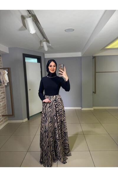 miaruj تنورة ماريجوج فستان سهرة بنمط زابرا