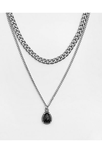 Pull & Bear Pack of 2 stone necklaces
