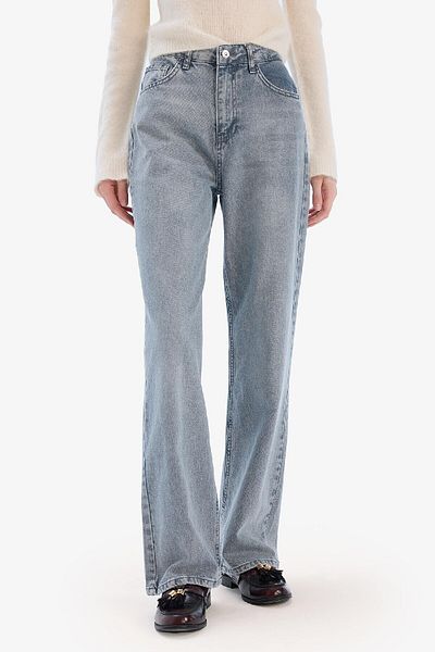 DeFacto Straight Wide High Waist Long Jeans Washed Pants E3185Ax25Sp