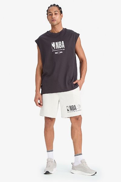 DeFacto قميص DeFactoFit NBA Wordmark كبير الحجم ذو رقبة دائرية واسعة
