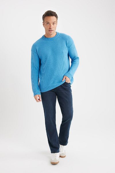 DeFacto Übergroßer, breiter Strickpullover mit Rundhalsausschnitt B9718AX24WN