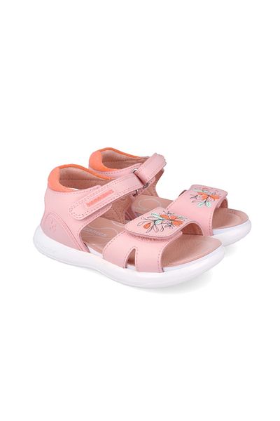 BIOMECANICS Sandale din piele pentru copii Floricele, Biomecanics, 252233, roz Marime: 32 (20,2-20,8 cm)