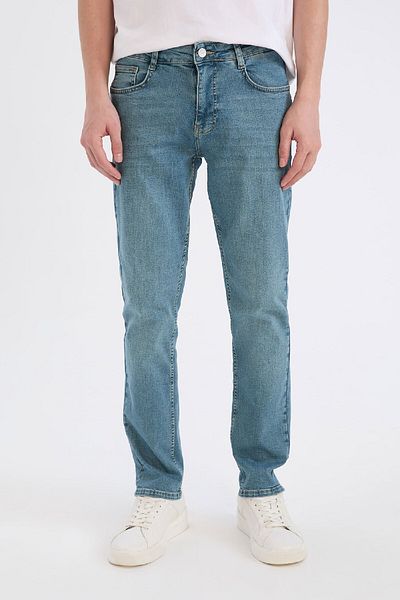 DeFacto Pedro Slim Fit στενή εφαρμογή κανονική μέση στενό τζιν παντελόνι E3366AX25SP