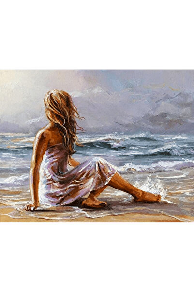 HOBBYLAB Kıyıdaki Kadın Çerçeveli 60x75 Sayılarla Boyama Hobi Seti