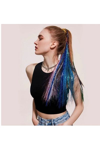 AKOLİFE Light Blue Glitter Knight Fountain / Shiny Hair