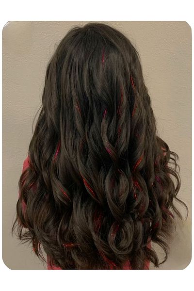 AKOLİFE Red Glitter Hair Sparkle / Hair Tinsel Shiny Hair Accessory