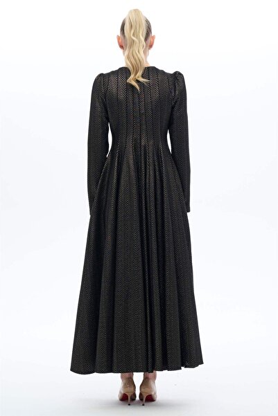 miha Hicran Önal SİMLİ BİYELİ ELBİSE Siyah