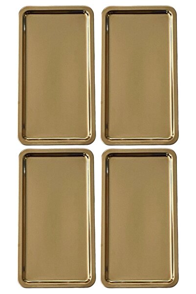 Kitchen Design Lab Paslanmaz Çelik Gold Renk Dikdörtgen Geniş Metal Düz Sunum...