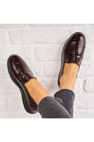 Joana Women's casual shoes Brown made of ecological leather Fabie