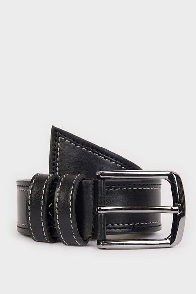 DeFacto Men's Rectangular Buckle Faux Leather Casual Belt E3552Axns