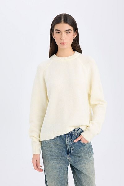 DeFacto Regular Fit Crew Neck Basic Plain Knitwear Sweater D0035Ax24Wn