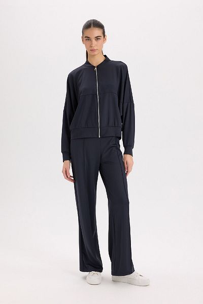 DeFacto Basic Plain Bomber-Cardigan mit College-Kragen und Reißverschlusstaschen E3952ax24wn
