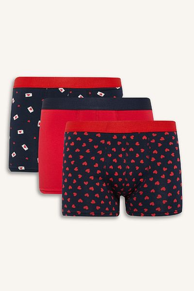 DeFacto 3-teilige Boxershorts mit Herzmuster zum Valentinstag E2924ax25sp