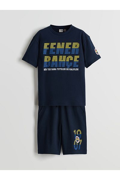 LC Waikiki Lcw Kids Crew Neck Fenerbhçe Printed Boys T-Shirt and Shorts